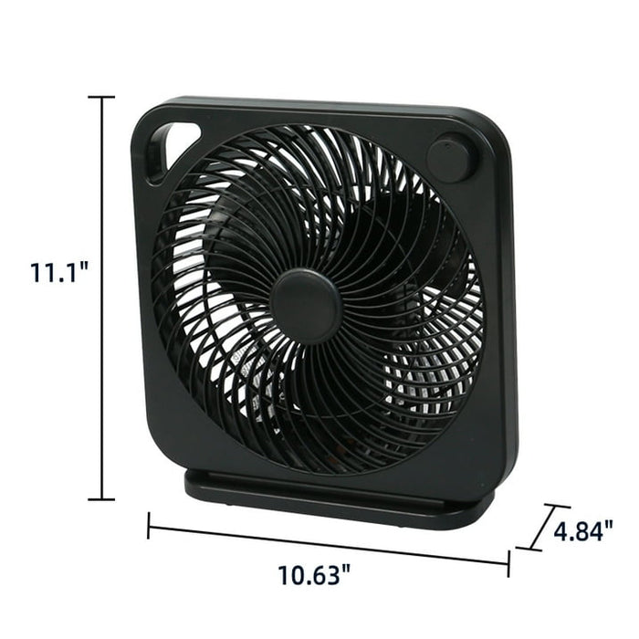 Mainstays 9-inch Box Indoor Comfort Personal AC Electric Fan, 3 Speeds, Black - use_like_new