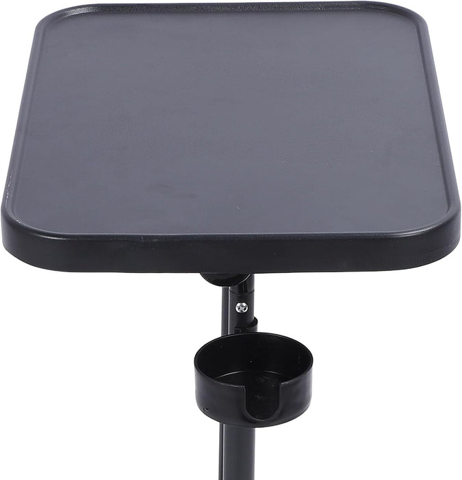 HURRISE Sofa Side End Table Folding TV Dinner Tray Adjustable Height Magnetic Tabletop Bedroom Living Room 18.9x13.78in - new