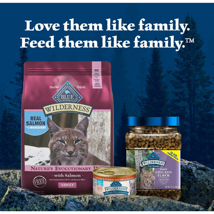 Blue Buffalo Wilderness Natural High Protein Dry Food for Adult Cats, Salmon, 4-lb Bag - new