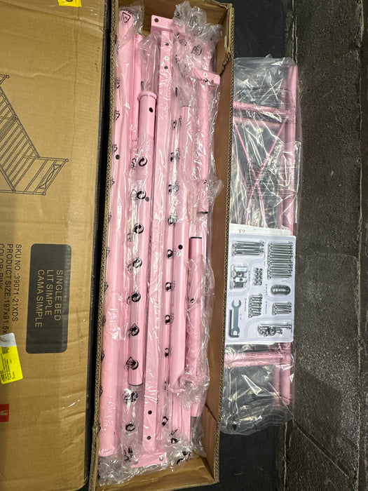 VECELO Twin Size Metal Platform Bed Frame with Headboard and Footboard, Heavy Duty Slat Support/No Box Spring Needed Mattress Foundation/Underbed Storage Space, Victorian Style - new