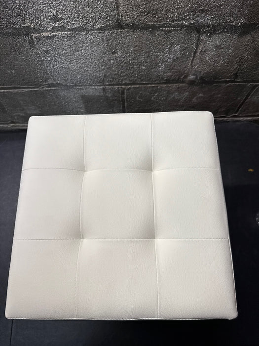 Footstool Ottoman Footstool Storage Stool Foot Stools Leather Ottoman Storage Toy Box Bench Seat - 40 X 40 X 40cm (Color : White) - new