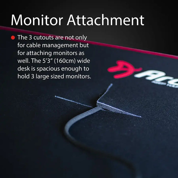 Arozzi - Arena Ultrawide Curved Gaming Desk - Pure Black - open_box