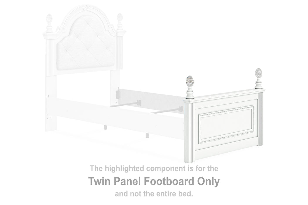Maylilly White Twin Panel Footboard