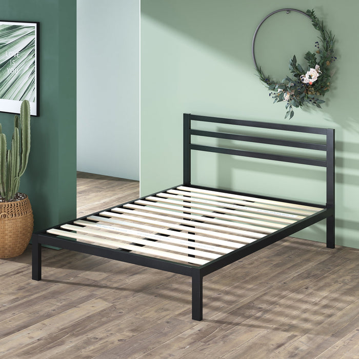 Zinus Mia 38" Metal Platform Bed Frame with Headboard, Queen - new