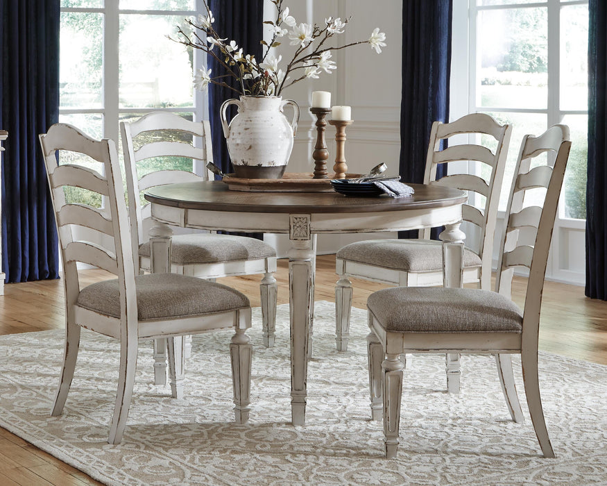 Realyn Chipped White Dining Collection
