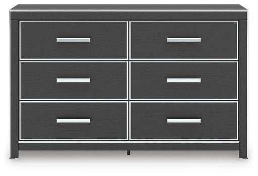 Birmonton Black Six Drawer Dresser