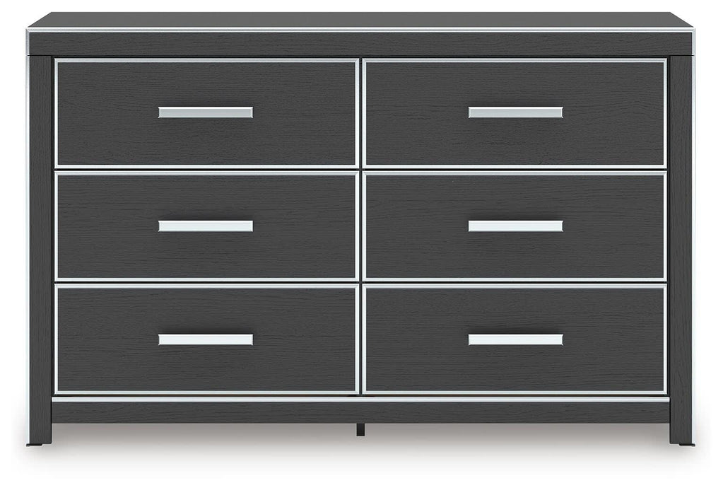 Birmonton Black Six Drawer Dresser
