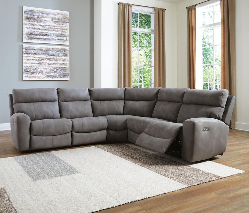 Next-Gen Durapella Slate Next-Gen Durapella 5-Piece Power Reclining Sectional