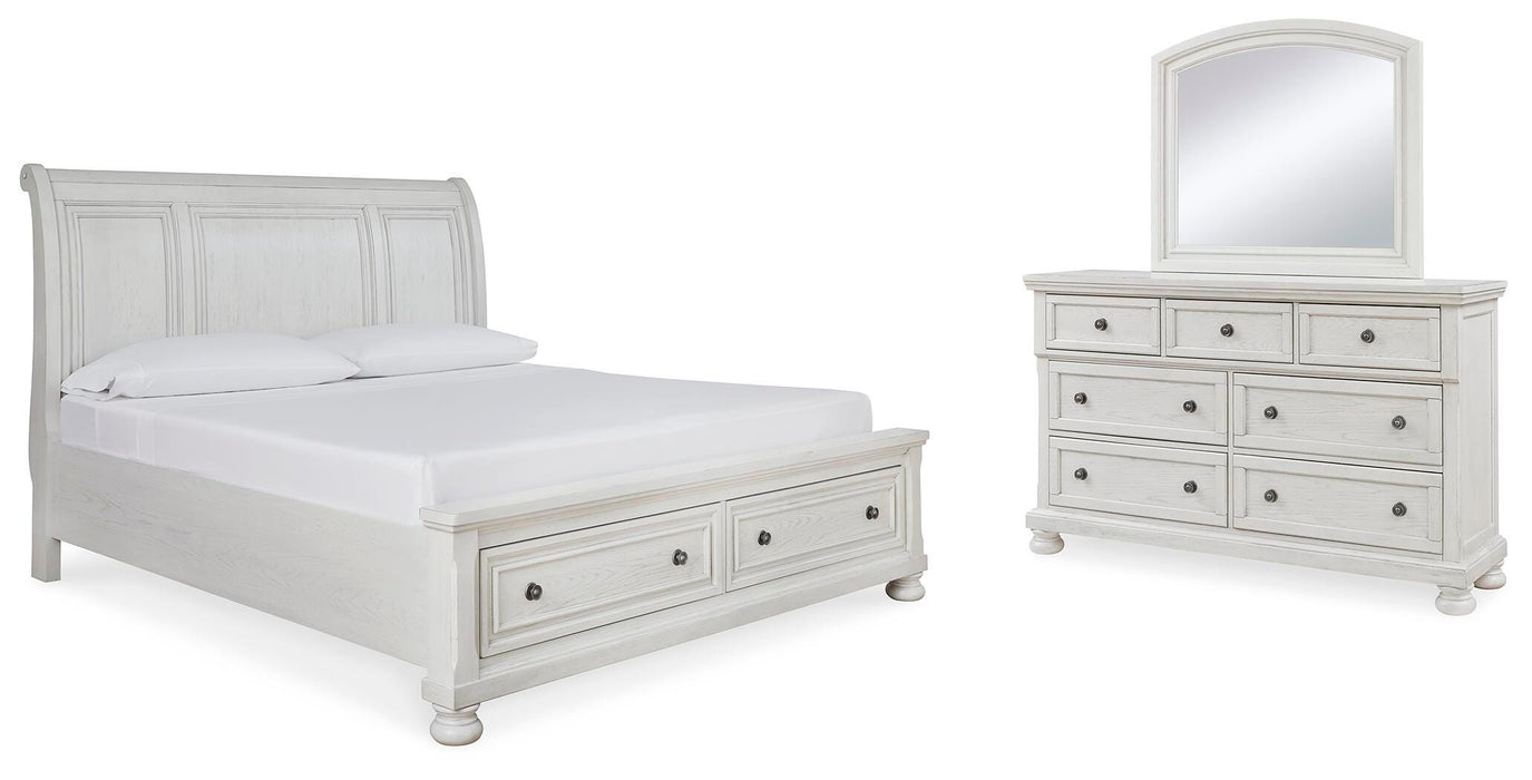 Robbinsdale Antique White Sleigh Bedroom Collection