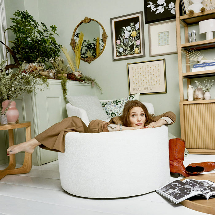 Beautiful Drew Stowaway Coffee Table with Storage by Drew Barrymore, Cream - new