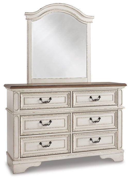 Realyn Chipped White Realyn Dresser and Mirror