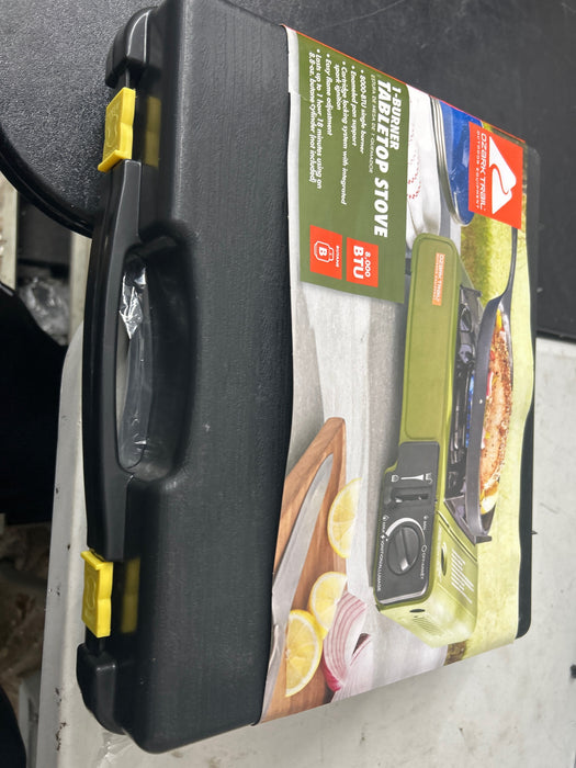 Ozark Trail Outdoor Butane Griddle, 7650 BTU, 15"x12" Cast Aluminum Griddle Fits 4 Burgers, CSA Approved, Green Color - new