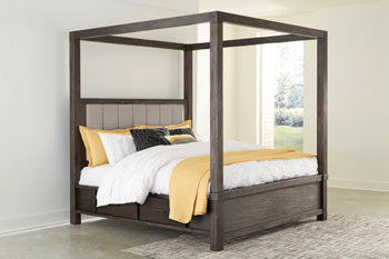 Dellbeck Dark Brown Q/K HDBD Posts w/Side Canopy