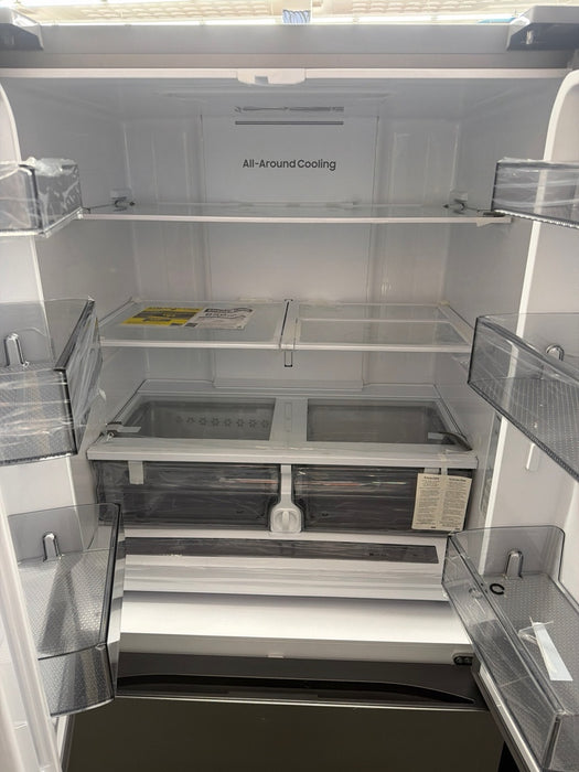 Samsung - 27 cu. ft. 3-Door French Door Counter Depth Smart Refrigerator with Dual Auto Ice Maker - Stainless Steel - display_model