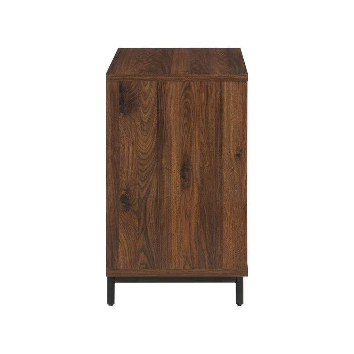 Better Homes & Gardens Wyatt Geo 2-Drawer Nightstand with USB, Walnut Finish - new