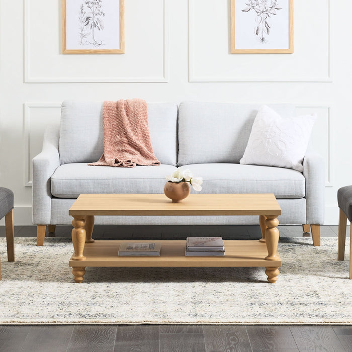 My Texas House Abbott Wood Coffee Table, Light Oak - new