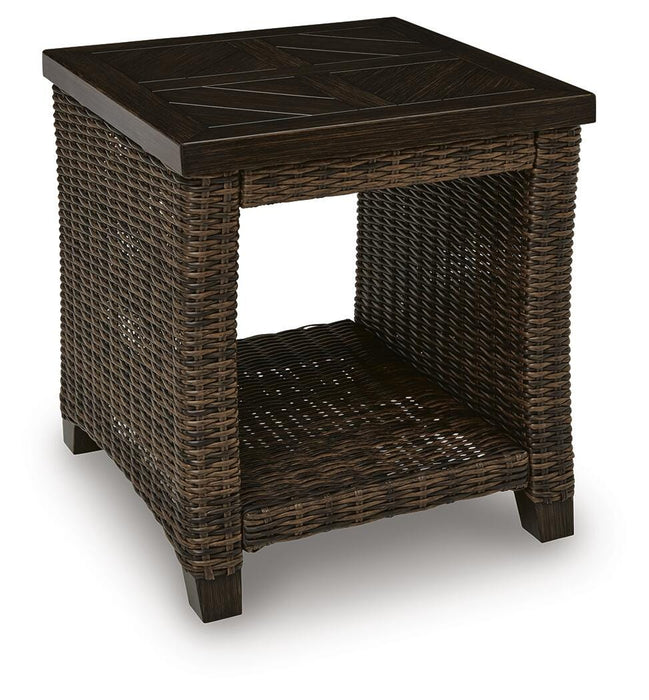 Drakes Beach Dark Brown Square End Table