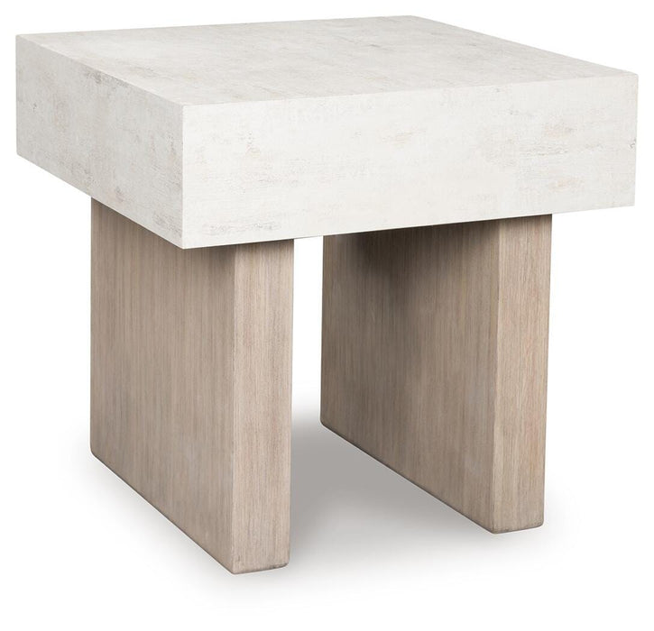 Jorlaina Light Grayish Brown Square End Table