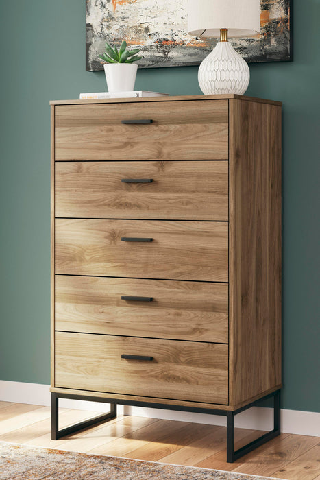 Deanlow Honey Five Drawer Chest