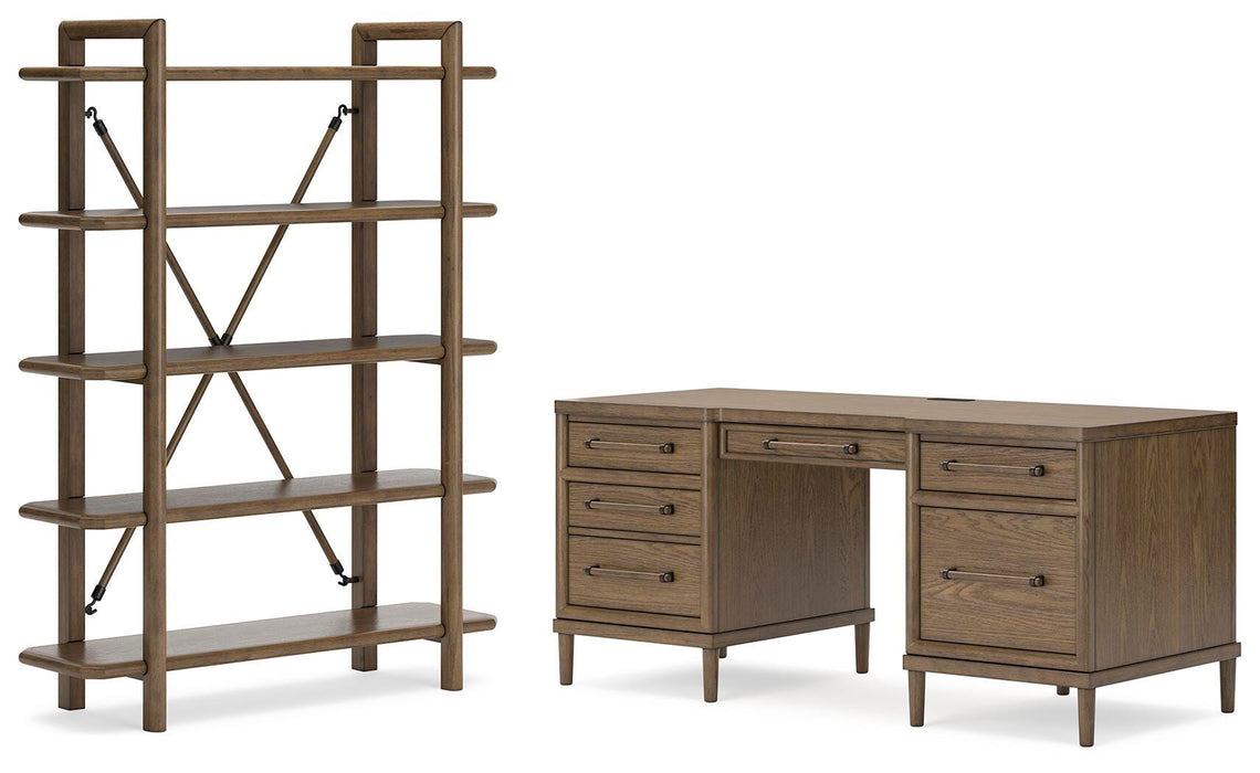 Roanhowe Brown Roanhowe Home Office Desk and Storage