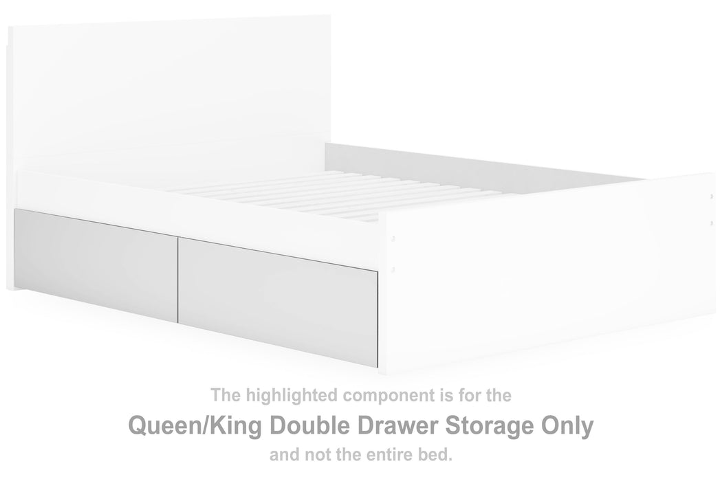 Onita White Q/K Double Drawer Storage