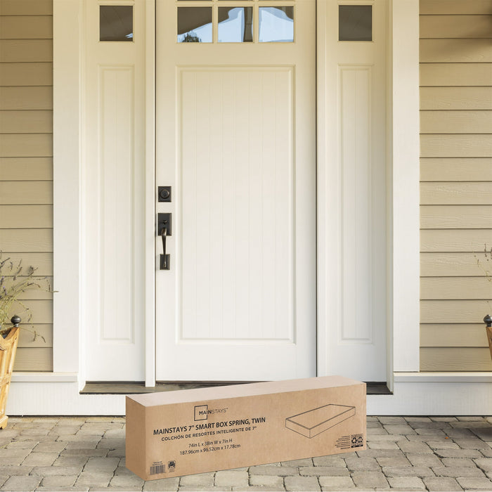 Mainstays 7 Easy Assembly Smart Box Spring, Twin - open_box