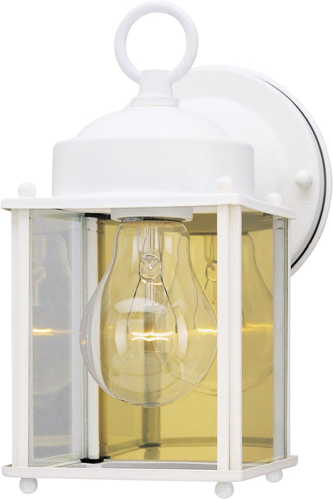 Westinghouse, White 6697100 One-Light Exterior Wall Lantern, Finish on Steel with Clear Glass Panels - open_box