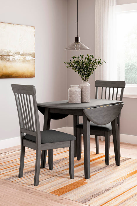Shullden Gray Shullden Dining Table and 2 Chairs