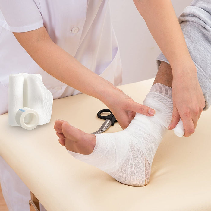 36 Gauze Bandage Rolls with Medical Tape 2 x 4 Yards Stretched Stretch Bandage Roll FDA Approved Medical Grade Sterile First Aid Wound Care Dressing by California Basics - new