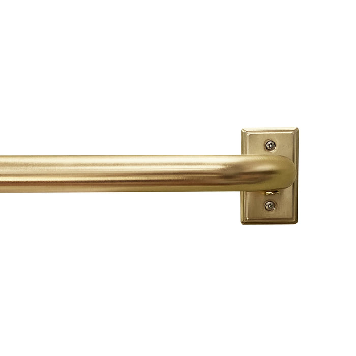 Better Homes & Gardens 1” Metal French Wrap Curtain Rod, Brass, 42-120” - open_box