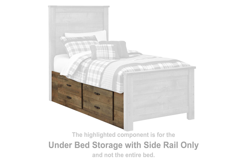 Trinell Brown Under Bed Storage w/Side Rail