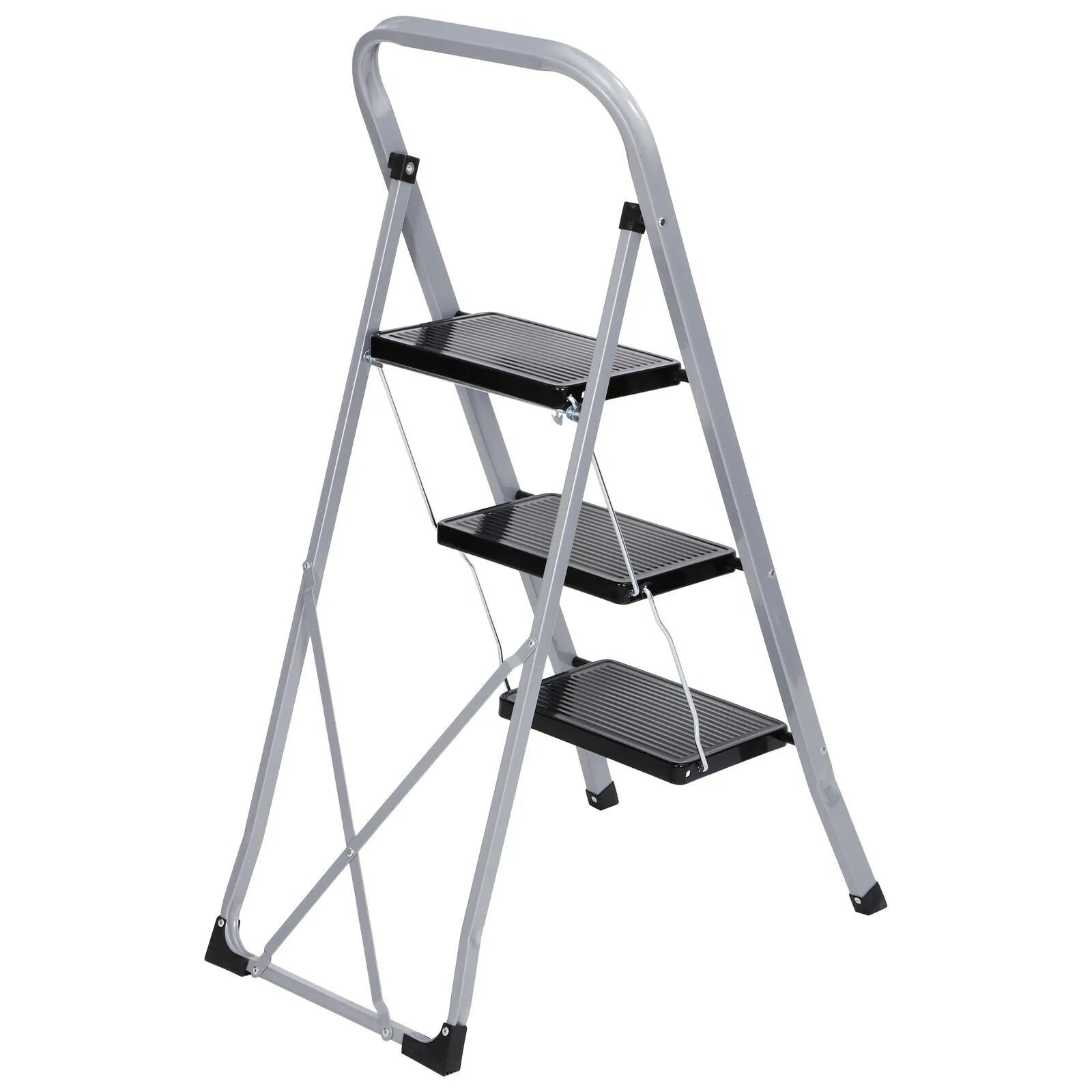 3 Step Ladder Folding Step Stool Safety Tread for Home Use 300Lb Load Anti-Slip - display_model