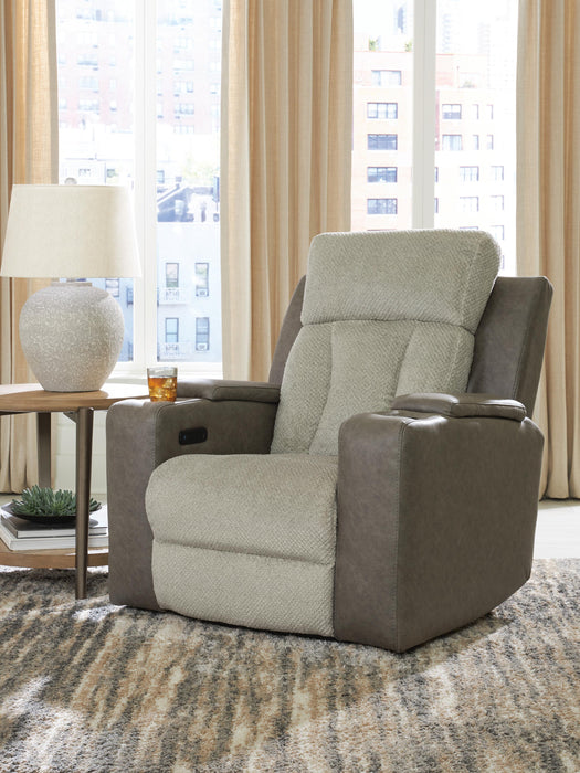 Stately Check Sisal PWR Recliner/ADJ Headrest