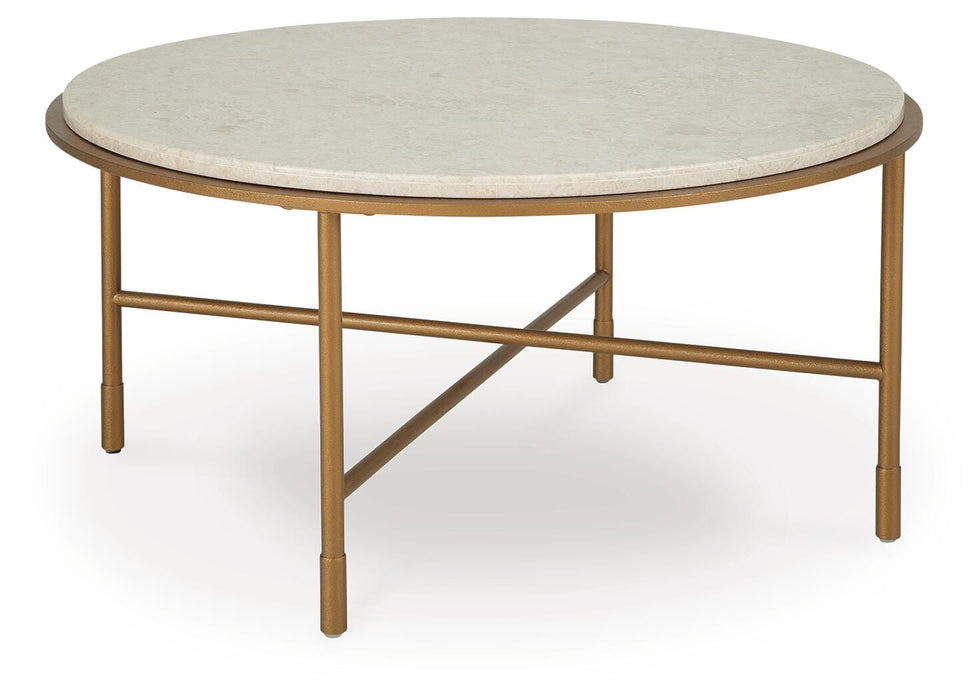 Alben Antique Gold Round Cocktail Table
