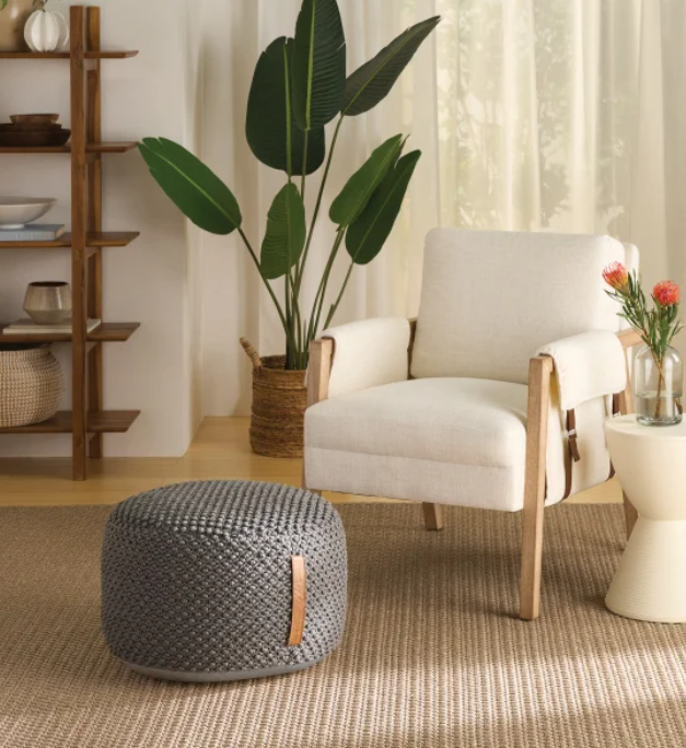 Nourison Cotton Woven Looped Pouf - display_model