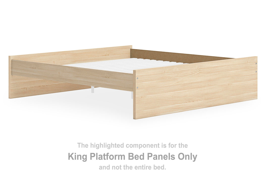 Onita Natural King Platform Bed Panels