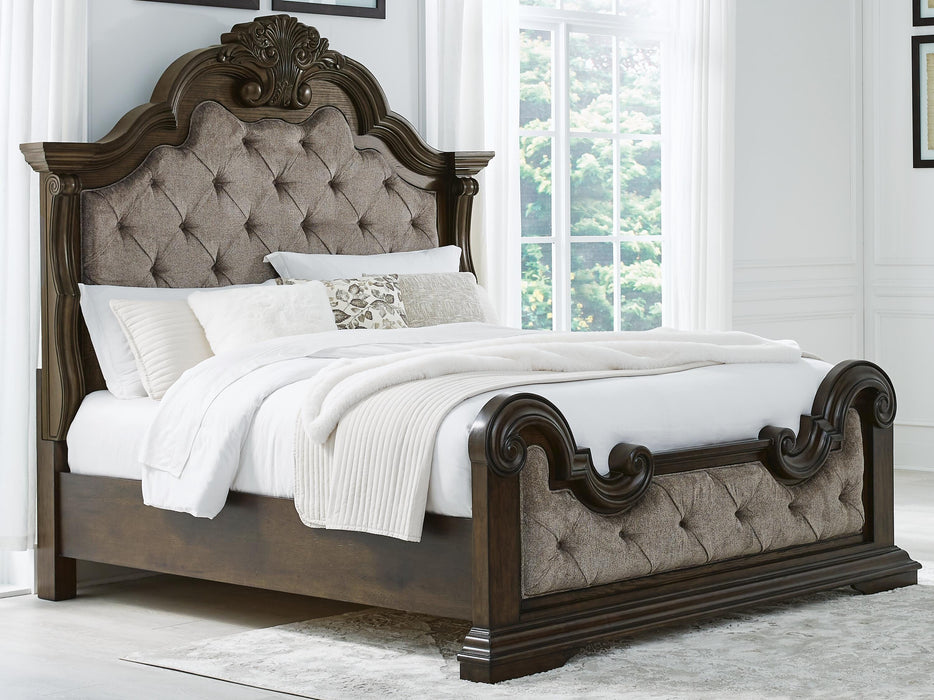 Maylee Dark Brown Maylee King Upholstered Bed