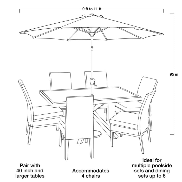 Mainstays 9ft Tan Round Outdoor Tilting Market Patio Umbrella with Crank - new