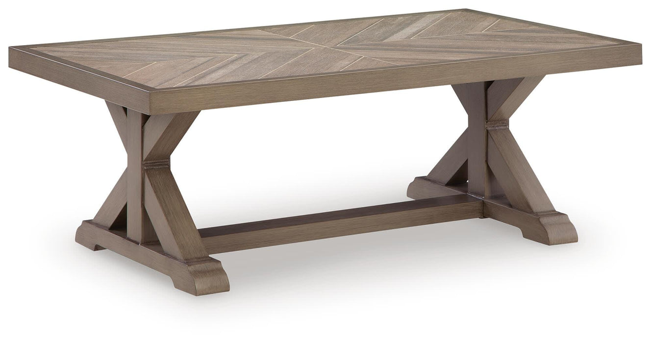 Revare Beach Beige Rectangular Cocktail Table