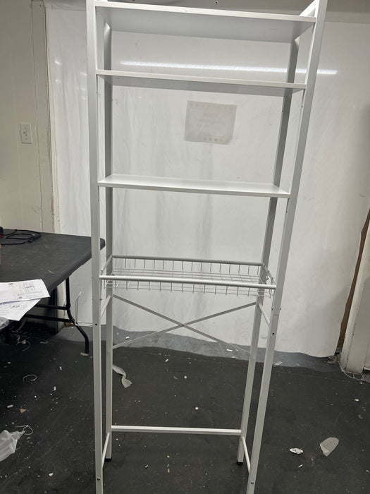 Over-The-Toilet Storage Rack, 4-Tier Bathroom Organizer Shelf Over Toilet with Adjustable Shelf and Basket, Freestanding Space Saver Bathroom Shelves Above Toilet for Room (Pure White) - new