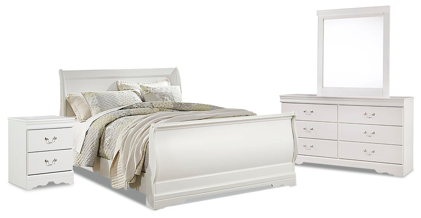 Anarasia White Sleigh Bedroom Collection