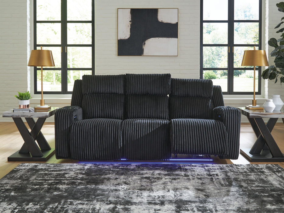 TwinBrooke Black PWR REC Sofa with ADJ Headrest