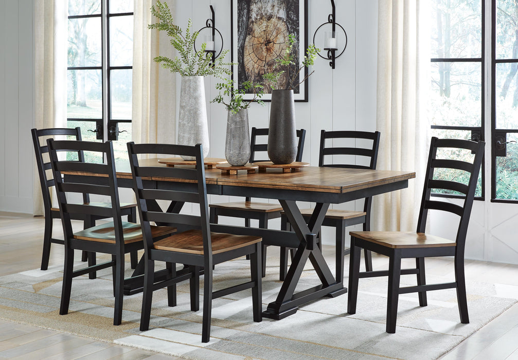 Wildenauer Brown/Black Wildenauer Dining Table and 6 Chairs