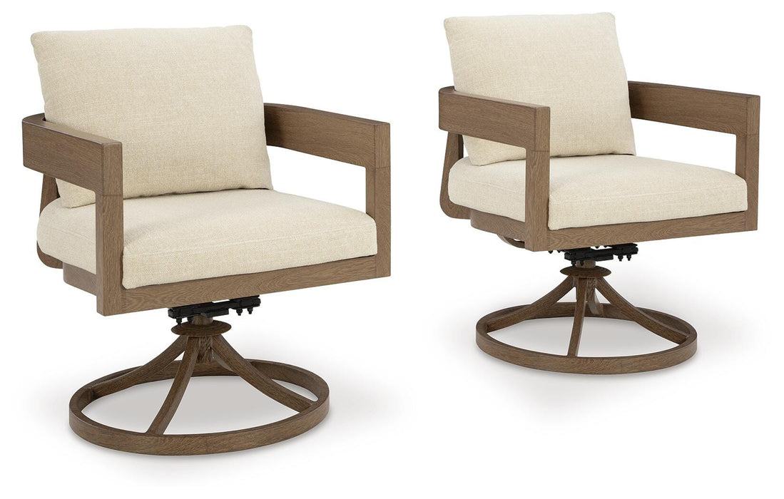 Serene Bay Dark Brown/White Swivel Chair w/Cushion (Priced Per Item, Must Order 2, 4, 6, or 8)