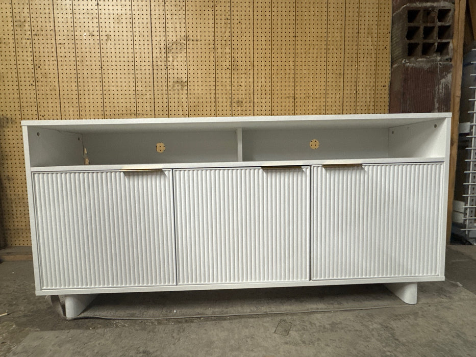 Better Homes & Gardens Lillian Fluted TV Stand for TVs up to 70", White Finish - new