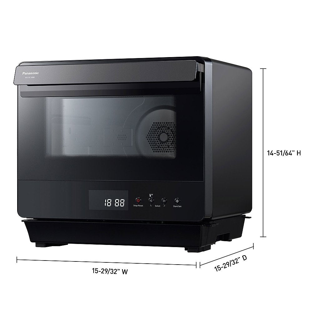 Panasonic - HomeCHEF .7 Cu. Ft. 7-in-1 Compact Oven with Steam and Convection - Black - display_model