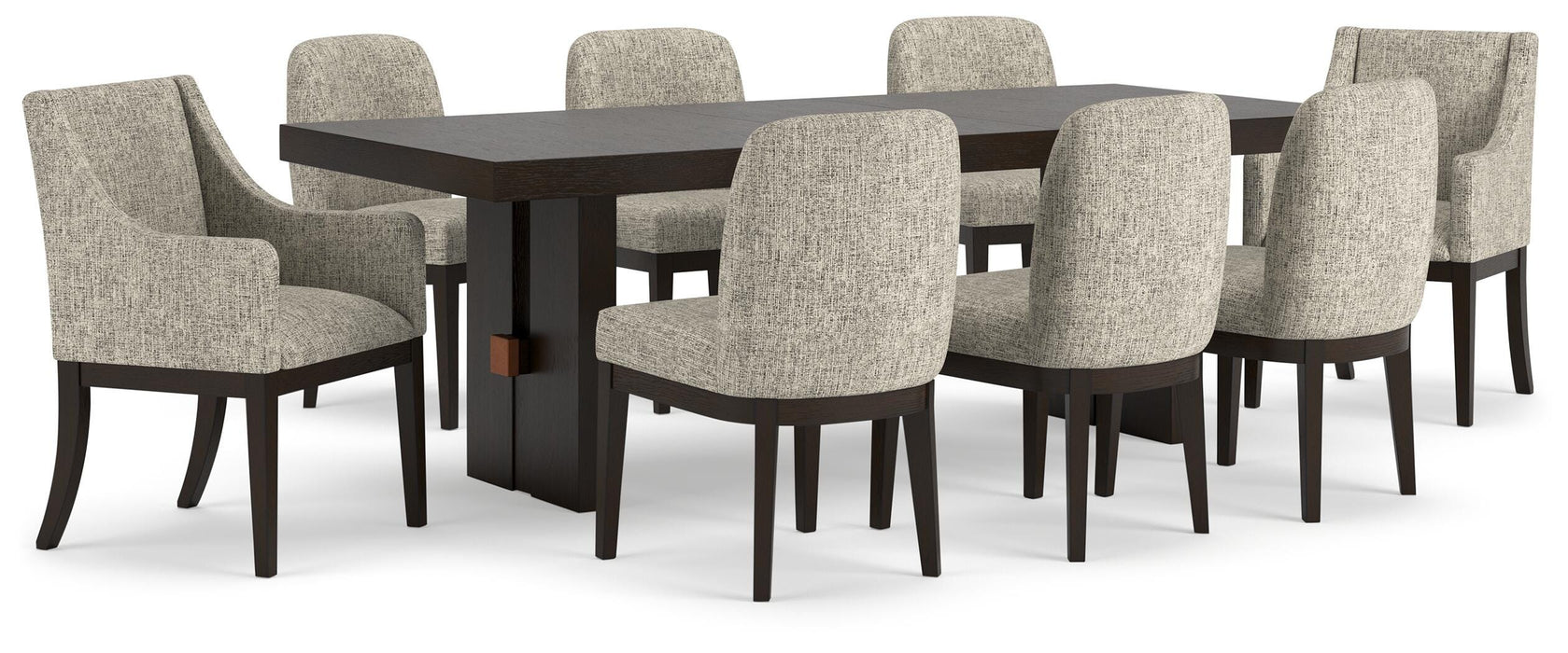 Burkhaus Dark Brown Burkhaus Dining Table and 8 Chairs