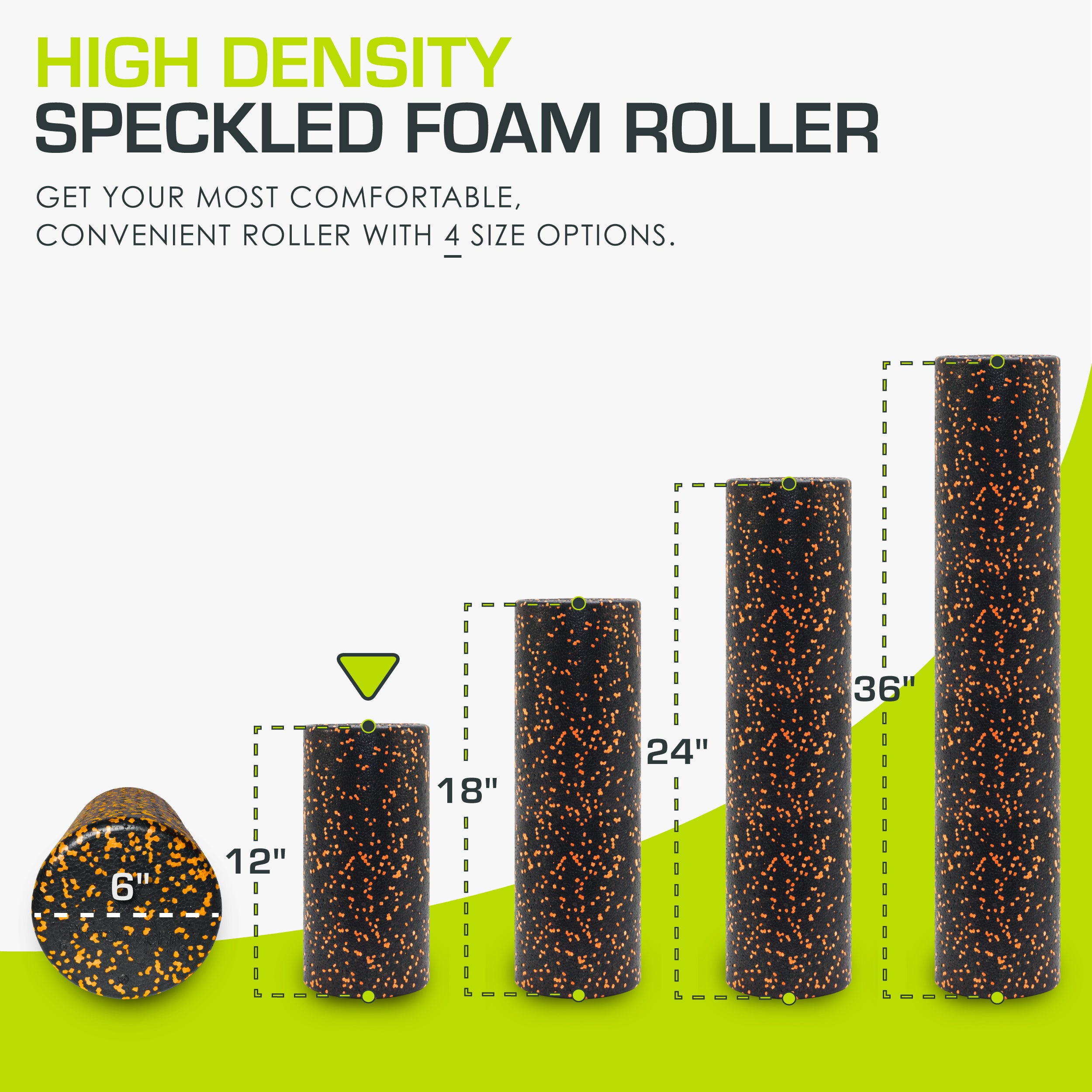 ProsourceFit High Density Speckled Foam Roller 12x6-in, Black/Orange - open_box