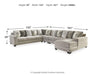 Ardsley Pewter Ardsley 5-Piece Sectional with Chaise