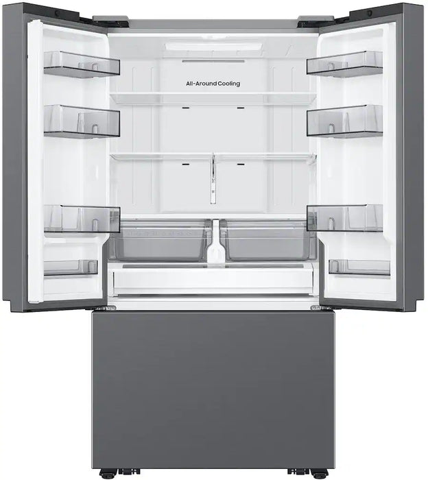 Samsung - 27 cu. ft. 3-Door French Door Counter Depth Smart Refrigerator with Dual Auto Ice Maker - Stainless Steel - display_model